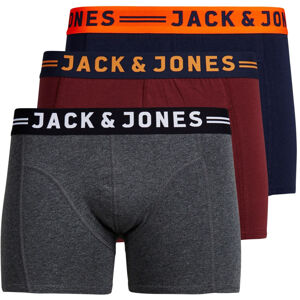 Jack&Jones 3 PACK -  férfi boxeralsó JACLICHFIELD 3 Burgundy XXL