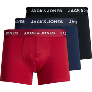 Jack&Jones 3 PACK - férfi boxeralsó  JACMIRCOFIBRE 12182075 Black Navy blazer - Chili pepper XL