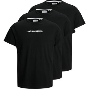 Jack&Jones 3 PACK - férfi póló  JACRAIN Regular Fit 12184812 Black L