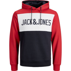 Jack&Jones JJELOGO 12172344 Tango Red férfi pulóver XL
