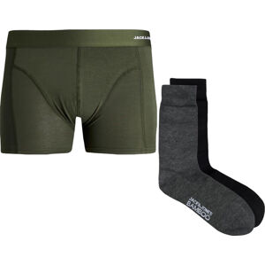 Jack&Jones Férfi szett - boxeralsó és zokni JACBAMBOO 12198875 Forest Night M