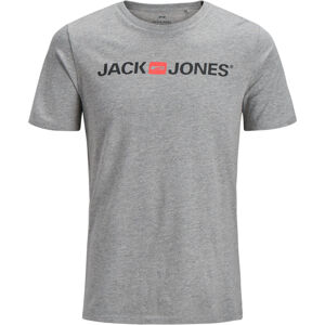 Jack&Jones Férfi póló  JJECORP 12137126 Light grey Melange SLIM FIT - MELANGE XL