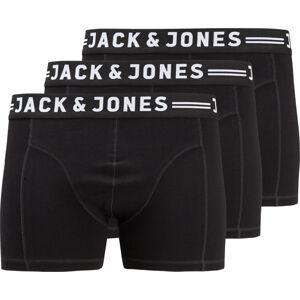 Jack&Jones PLUS 3 PACK - férfi boxeralsó JACSENSE 12147591 Black 5XL
