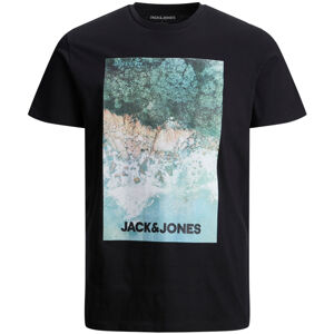 Jack&Jones PLUS Férfi póló JJBILLBOARD Regular Fit 12207177 Black 6XL