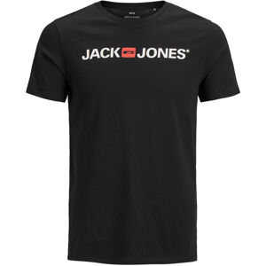 Jack&Jones PLUS JJECORP Regular Fit férfi póló 12184987 Black 6XL