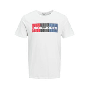 Jack&Jones PLUS Férfi póló  JJELOGO Regular Fit 12158505 White 6XL