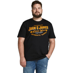 Jack&Jones PLUS Férfi póló Slim JJELOGO Slim Fit 12193090 Black 5XL