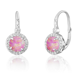 JVD Bájos ezüst fülbevaló rózsaszín opálokkal SVLE0412SH2O400