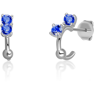 JVD Ezüst karika fülbevalók kék cirkónium kövekkel SVLE0701XH2M100
