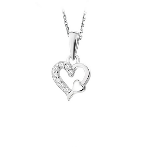 JVD SVLP0536XH2BI00 romantikus, szív alakú ezüst medál cirkóniumkövekkel