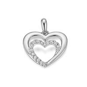 JVD SVLP0688XH2BI00 romantikus, szív alakú ezüst medál cirkóniumkövekkel