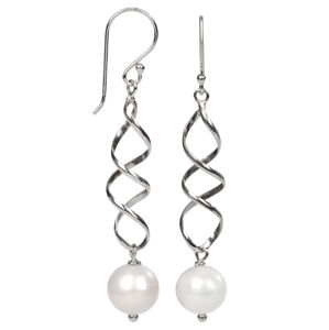 JwL Luxury Pearls Elegáns fehér igazgyönggyel díszített ezüst fülbevaló JL0158
