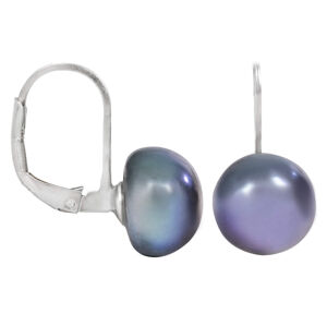 JwL Luxury Pearls Acélkék színű igazgyöngy fülbevaló JL0057