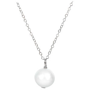 JwL Luxury Pearls Ezüst nyaklánc fehér igazgyöngy medállal JL0087