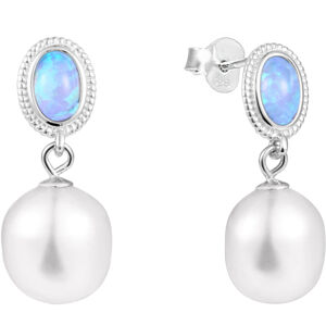 JwL Luxury Pearls Luxus fülbevalók valódi barokk gyöngyszemmel és opállal JL0583