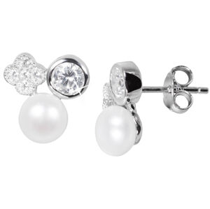 JwL Luxury Pearls Finom gyöngy fülbevaló cirkonokkal JL0539