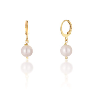 JwL Luxury Pearls Gyönyörű aranyozott fülbevaló fehér igazgyönggyel JL0678