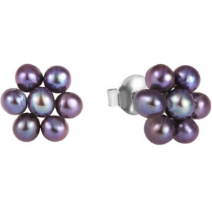 JwL Luxury Pearls Virág fülbevalók valódi metál kék gyöngyből JL0580