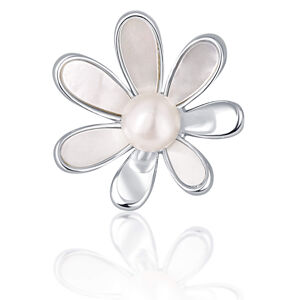 JwL Luxury Pearls Gyöngy bross 2 az 1 - ben fehér igazgyönggyel és kristállyal JL0660