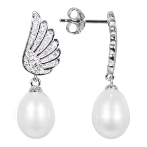 JwL Luxury Pearls Gyöngyfülbevaló, fehér valódi gyöngy és zircon JL0534