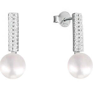 JwL Luxury Pearls Ezüst fülbevalók gyöngyvel és cirkonokkal JL0587