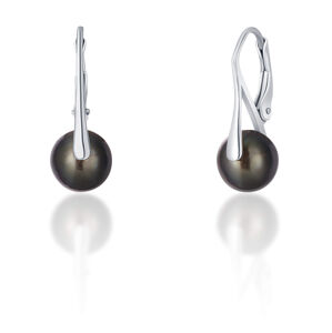 JwL Luxury Pearls Ezüst fülbevalók valódi fekete Tahiti gyöngyből JL0703