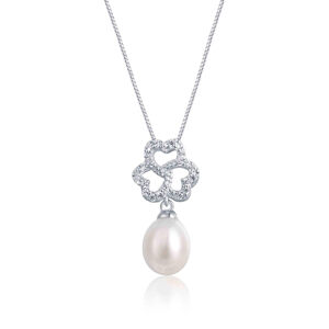 JwL Luxury Pearls Ezüst nyaklánc igazgyönggyel és cirkónium kővel JL0610