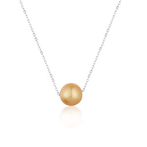 JwL Luxury Pearls Ezüst nyaklánc arany gyönggyel a Csendes-óceán déli részéből JL0727