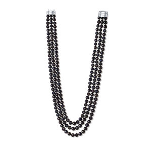 JwL Luxury Pearls Luxus háromsoros nyaklánc valódi fekete gyöngyből JL0669