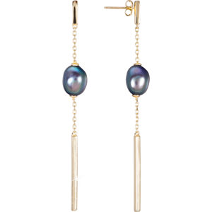 JwL Luxury Pearls Aranyozott ezüst fülbevaló JL0463 jobb kék gyöngyökkel