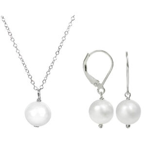 JwL Luxury Pearls Kedvezményes gyöngy ékszer szett JL00062 és JL0087 (fülbevalók, nyaklánc)