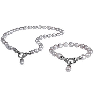 JwL Luxury Pearls Kedvezményes gyöngy ékszer szett JL0557 és JL0558 (karkötő, nyaklánc)