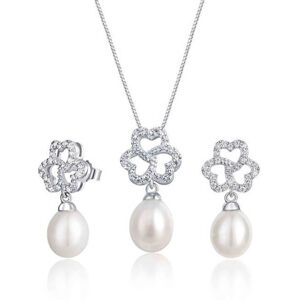 JwL Luxury Pearls Kedvezményes gyöngy ékszer szett JL0609 és JL0610 (nyaklánc, fülbevaló)