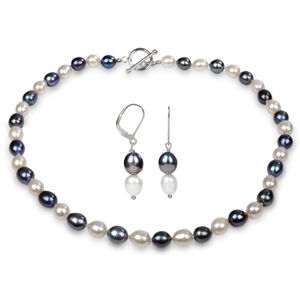 JwL Luxury Pearls Kedvezményes gyöngy ékszer szett JL0500 és JL0501 (fülbevalók, nyaklánc)