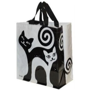 KPPS Laminált táska  24 l fekete-fehér macskák