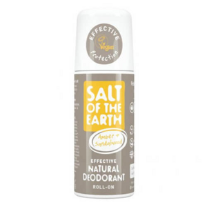 Salt Of The Earth Természetes gömbdezodor borostyánnal és szantálfával (Natural Roll On Deodorant) 75 ml