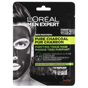 L´Oréal Paris Textil maszk férfiaknak Men Expert Pure Charcoal (Purifying Tissue Mask) 30 g