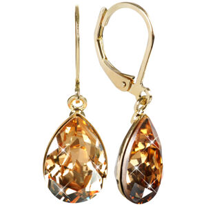 Levien Elegáns aranyozott fülbevalók kristályokkal Pear Golden Shadow