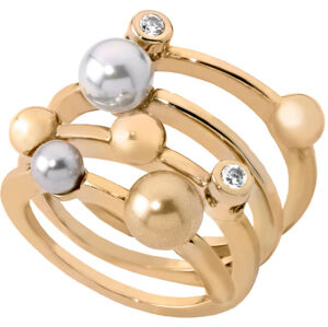 Majorica Aranyozott gyűrű gyöngyökkel 10554.34.1.911.010.1 55 mm