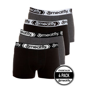 Meatfly 4 PACK - férfi boxeralsó  Balboa Boxershorts Black/Grey Heather L