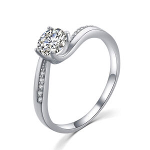 MOISS Elegáns ezüst gyűrű átlátszó cirkónium kővel R00005 60 mm