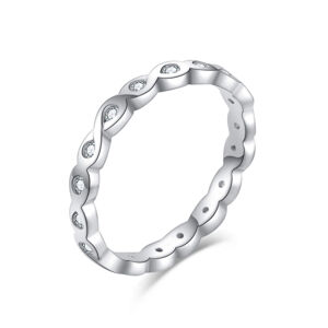 MOISS Elegáns ezüst gyűrű átlátszó cirkónium kővel R00019 45 mm