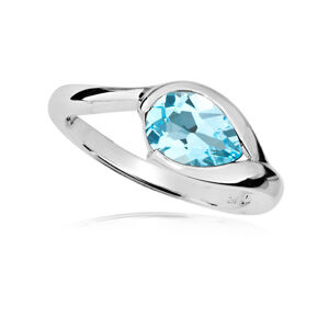 MOISS Elegáns ezüst gyűrű kék topázzal RG0001 55 mm