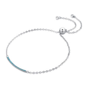 MOISS Finom ezüst karkötő kék cirkónium kövekkel  B0000441