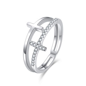 MOISS Luxus dupla ezüst gyűrű keresztekkel R00020 56 mm
