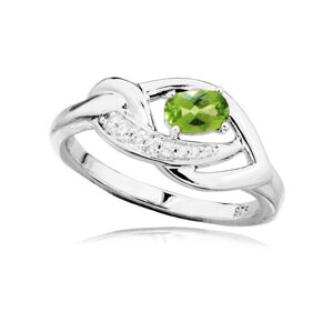 MOISS Luxus ezüst gyűrű olivinnel és cirkónium kővel RG0000 53 mm