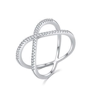 MOISS Minimalista dupla ezüst gyűrű cirkónium kövekkel R00021 51 mm