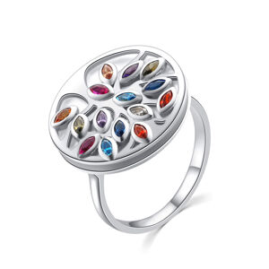 MOISS Eredeti ezüst gyűrű színes cirkónium kövekkel R00021 54 mm
