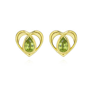 MOISS Romantikusaranyozott fülbevalók olivin kővel EG000072