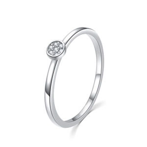 MOISS Csillogó ezüst gyűrű átlátszó cirkónium kővel R00020 44 mm